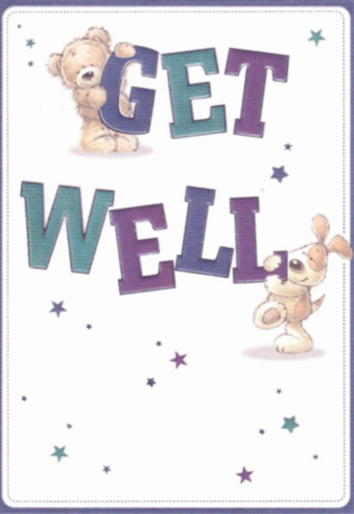 A celebration of encouragement and caring, this charming get well card brings the comforting heart of Ealing right to your door. The illustration centres on two cheerful friends-a soft teddy bear with an invitingly gentle face, and a playful puppy whose floppy ears seem to catch the light just so, reminiscent of sun-drenched afternoons along the Ealing Common. Playful stars in shades of blue and violet sprinkle the scene, swirling around big, proud letters shaded in lively purples and cool aquas. These details ground the card in a mood of cheerful reassurance, echoing the feeling of a bright bouquet arriving from a local florist after a difficult day. The stillness of the clean white background allows every colour and textured brushstroke-especially the imaginary softness of the bear and the satiny fur of the puppy-to leap forward with an almost tactile warmth. Envision sending this card together with fresh flowers from a trusted Ealing florist; the combined gesture radiates genuine care and a subtle joy that lifts spirits across generations. Just as a well-chosen bouquet can transform a space, so too does this card infuse positivity and sweetness, perfectly attuned to brighten a loved one's recovery in Ealing.